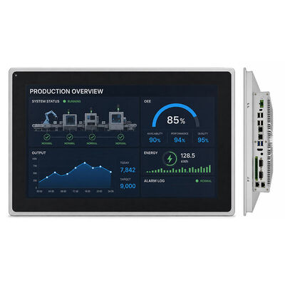Giá tốt PC màn hình cảm ứng nhúng với độ sáng 1000 Nits, xếp hạng IP65 phía trước và điện áp rộng 9V-36V cho sử dụng công nghiệp trực tuyến